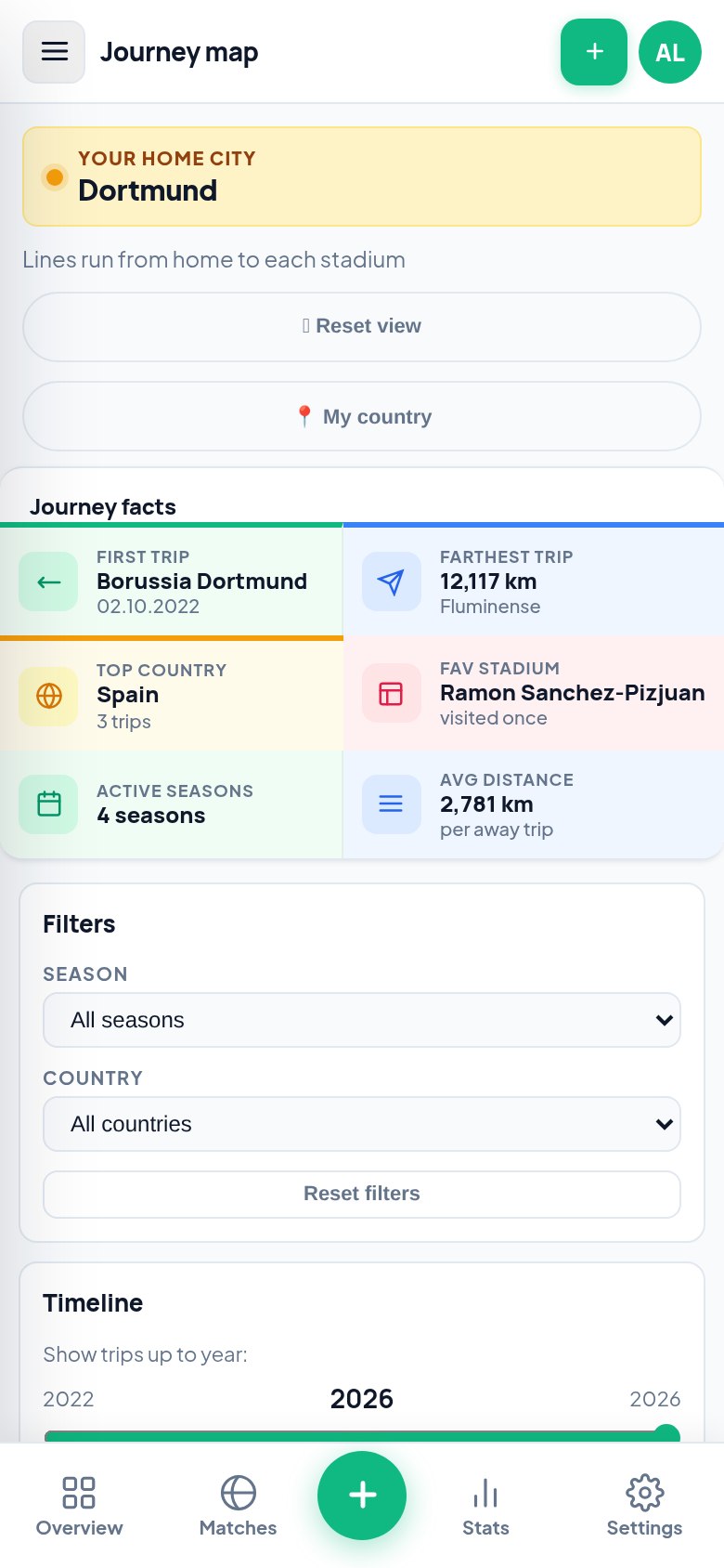 Groundhopper en un móvil — mapa del recorrido en versión móvil